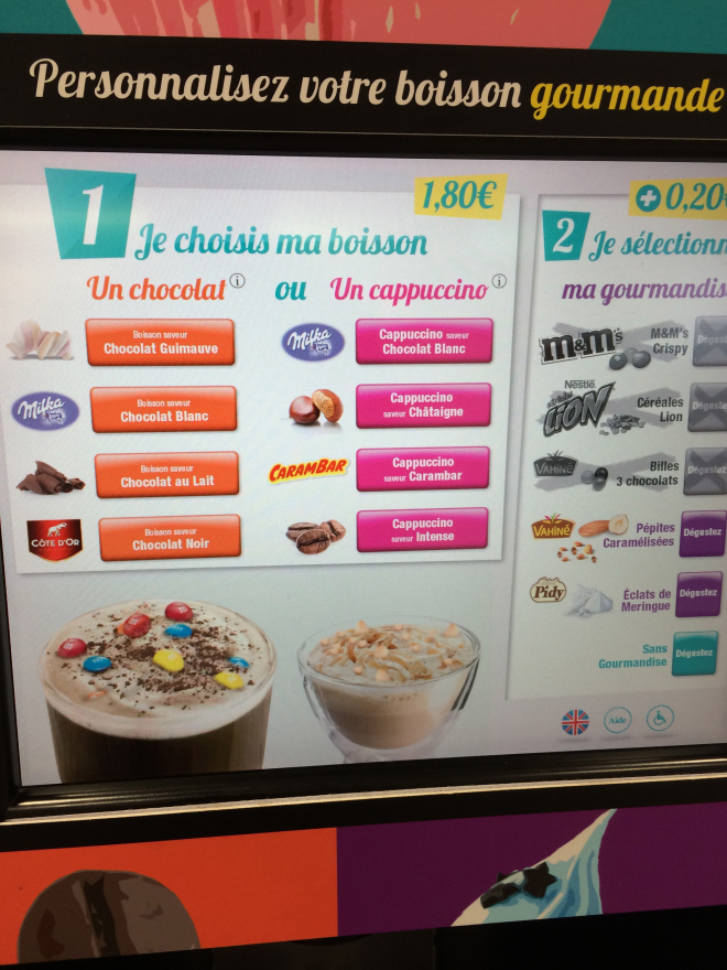 When in France… Drink Hot Chocolate from a Vending Machine!